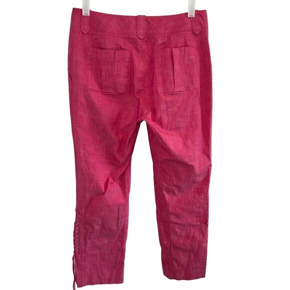 ETCETERA Pink Cropped Ankle Tie Details Pants 6 - Picture 4 of 8